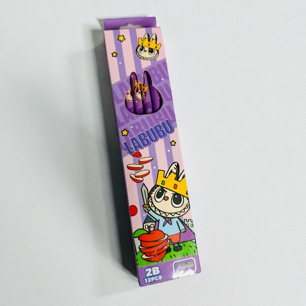 LABUBU Purple Pencil Set includes 12 "2B" Pencil & Sharpener - Picture 5 of 5
